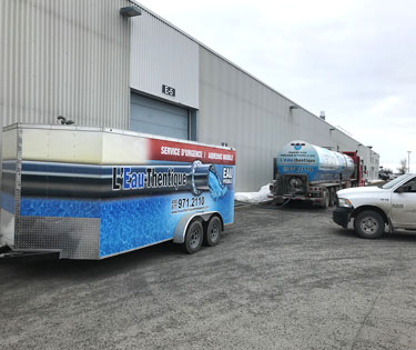Water tank rental, tanker trucks water delivery | L'Eau-Thentique transport